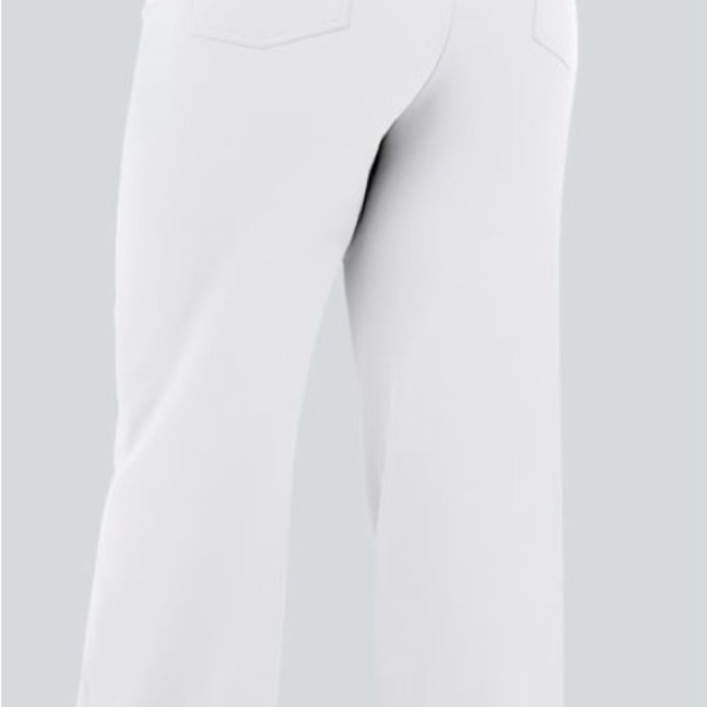 NWOT HALARA High Waisted Button Pockets Straight Leg Pants WHITE XL PETITE - Picture 2 of 4
